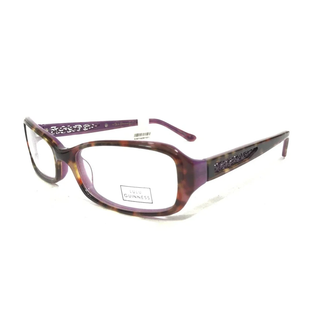 Lulu Guinness L835 TOR Eyeglasses Frames Purple Tortoise Rectangular 52-16-130